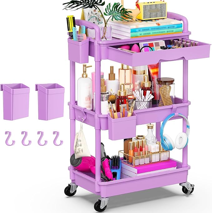 Goovilla 3 Tier Rolling Utility Cart Organizer by Goovilla