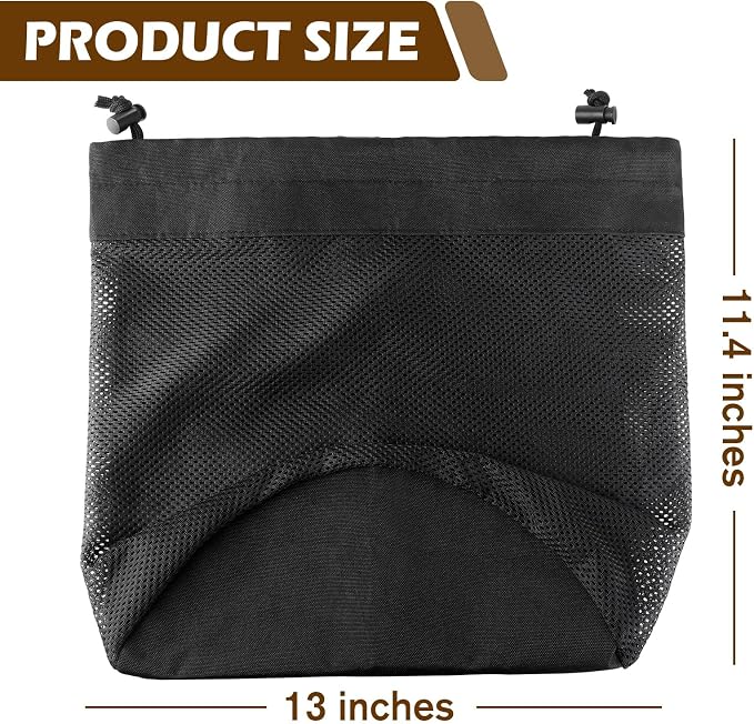 2 Pack Waist Mesh Foraging Bag, Folding Rock Collecting Bag, Foraging Pouch - Image 2