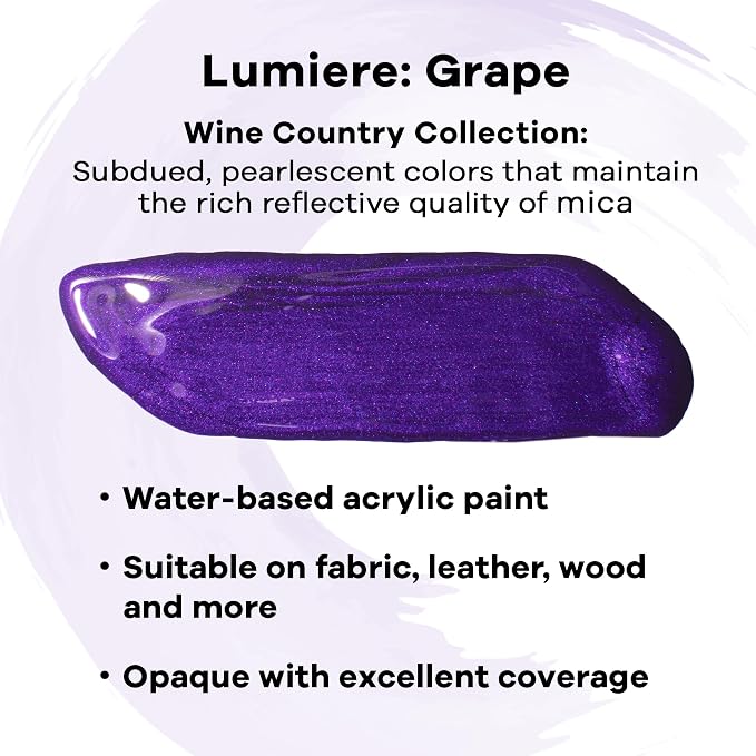 Jacquard Lumiere 2.25oz Fabric Paint Grape - Image 3