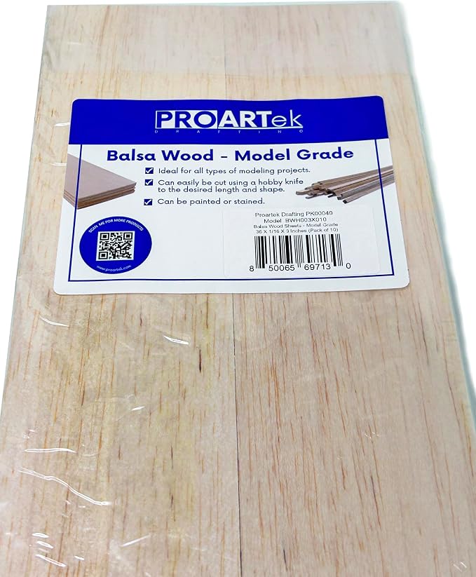 Proartek PK00040 Model BWH003X010 Pack of 10 Balsa Wood Sheets, and - Image 3