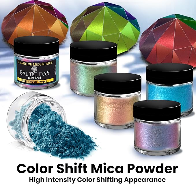 BALTIC DAY - Chameleon Mica Powder, 8 Jars of Color Shift Mica Powder Set - - Image 2