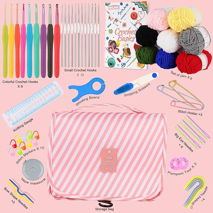 Coopay 63 PCS Crochet Kit for Beginners, Upgraded Crochet Set - Image 6