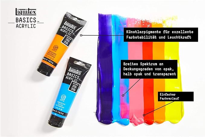 Liquitex BASICS Acrylic Paint, 118ml Tube, Fluorescent Pink - Image 8
