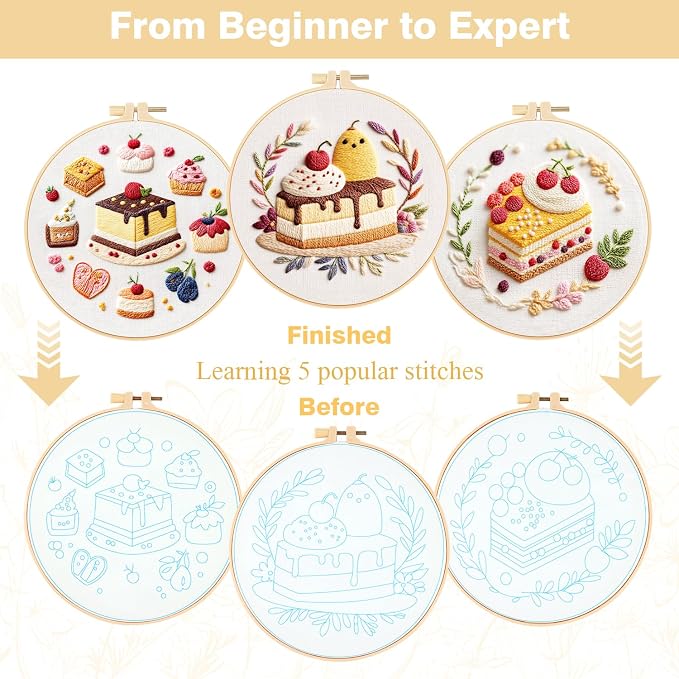 RidaaFri Embroidery Kit for Beginners, Includes Hoop, Step-by-Step Guide - Image 2