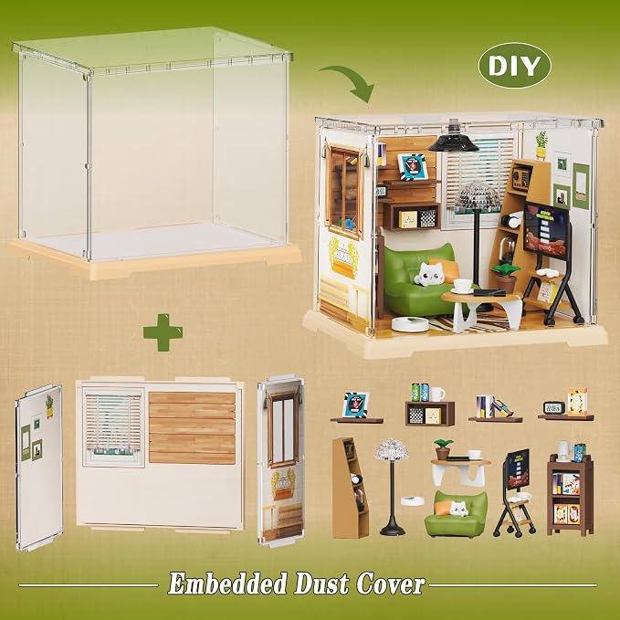 DIY Miniature Living Room Dollhouse Kit - Image 7