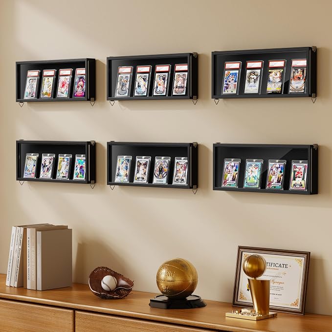 Emfogo Card Display Case, 6 Pack Trading Card Display Frame Wall Mount - Image 2