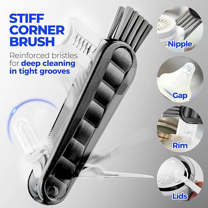 Holikme 6 Pack Bottle Brush Set, 3 Straw Brushes, Bottle Cleaning Brush - Image 3