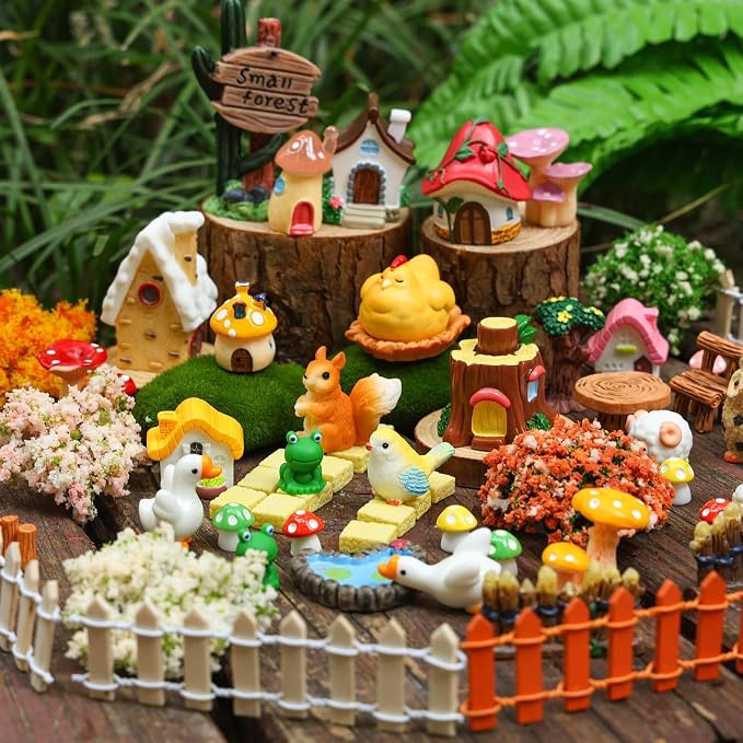 118 PCS Mini Fairy Garden Accessories Kit Miniature Garden Decorations Set Tiny - Image 7