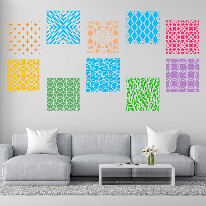 24Pcs Geometric Stencils for Painting, Reusable Abstract Layering Stencils for - Image 6
