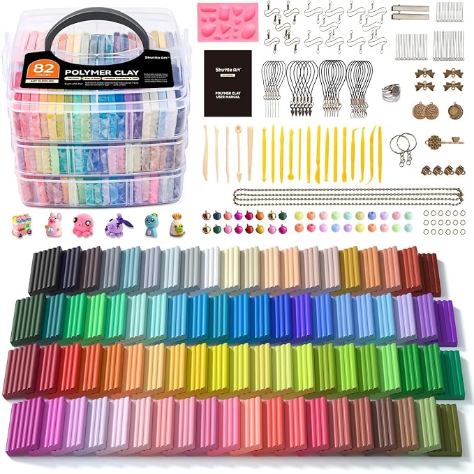 Shuttle Art 82 Colors Polymer Clay Kit, Oven Bake Clay by ShuttleArt