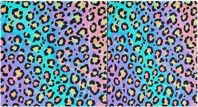 Colorful Cheetah Round Ring Binders 1.5 Inch Leopard Purple 3 Ring Clipboard - Image 2