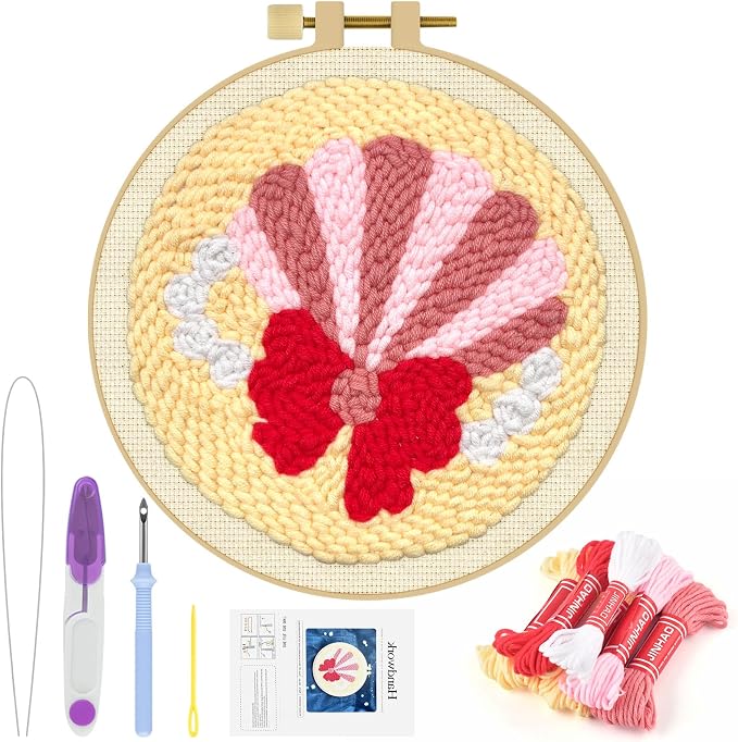 ERKOON Punch Needle Kit Adults Beginners, DIY Easy Sea Animals Embroidery Set by ERKOON