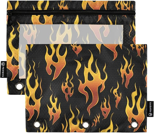 Yellow Orange Fire Flames Pencil Pouch by BOENLE-WELCOMEYOURCOMING