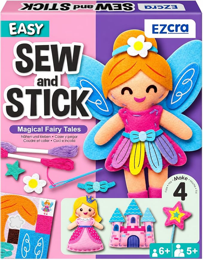 EZCRA Fairy Sewing Kit for Kids Ages 4-8 by EZCRA
