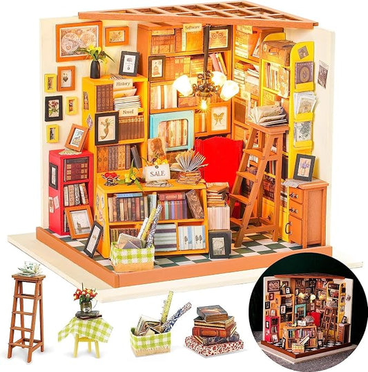Rolife DIY Miniature House Kit Sam's Study, Tiny House Kit by Rolife
