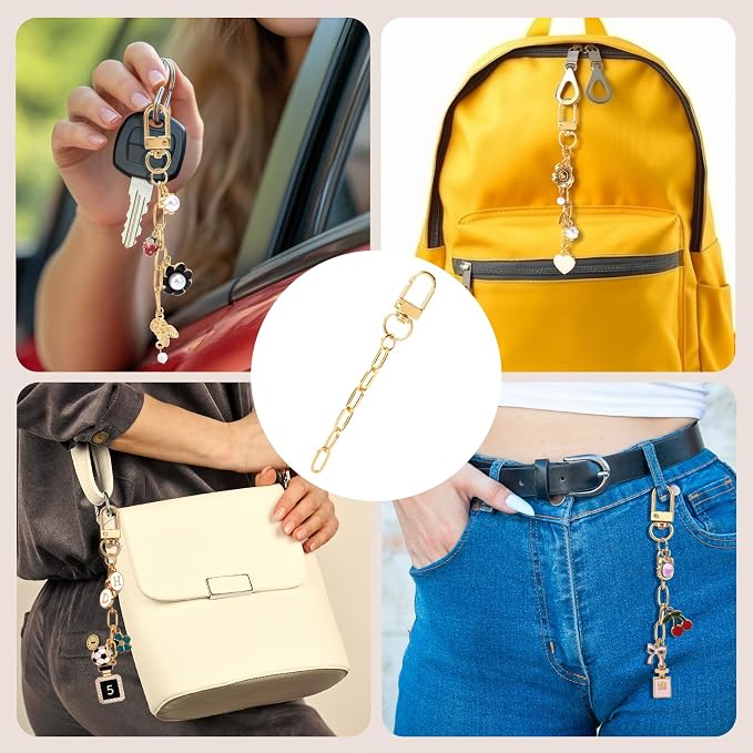 6pcs Keychain Making Kit, Alloy Extender Keychain Bag Charm Kits - Image 3