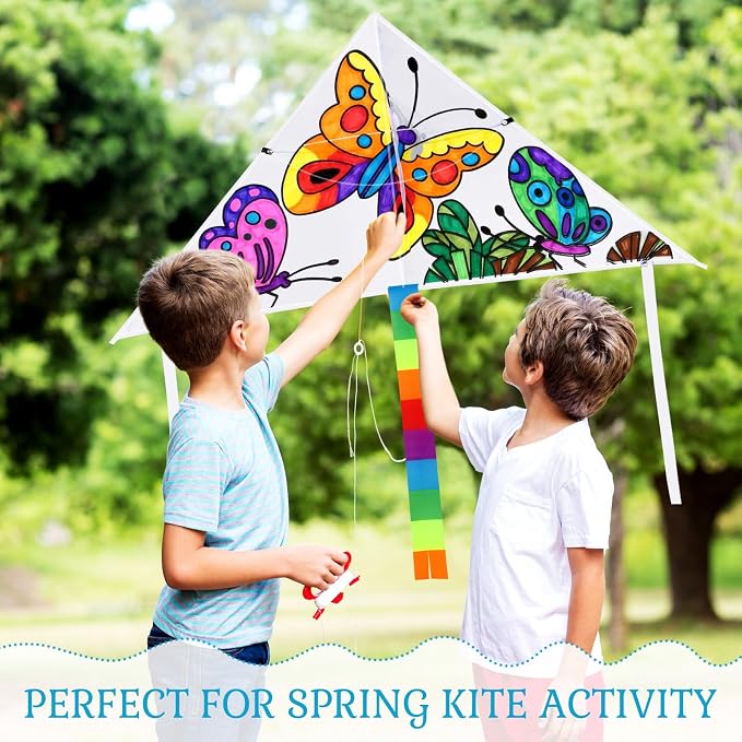 Libima 60 Pack Large Kites for Kids and Adults Bulk 39.4 Inch DIY Making Kit - Image 7