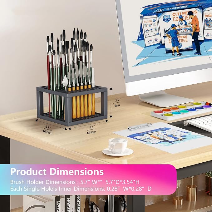 6-Layer Acrylic Organizer with Brush Holder, Easy Assembly Storage Rack - Image 3