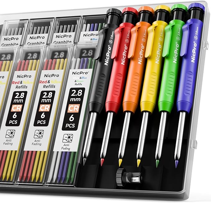 Nicpro 6 Pack Carpenter Pencil by Nicpro