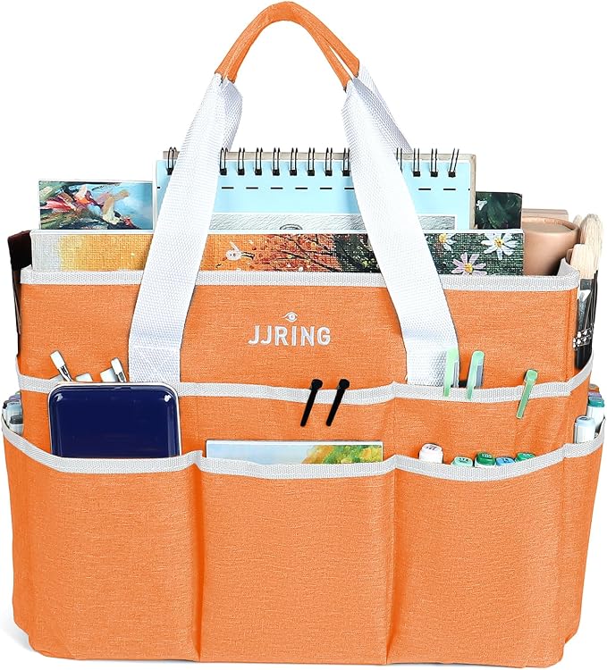 JJRING Craft Organizer Tote Bag, Large Art Storage Caddy - Image 4