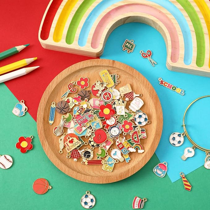 SANNIX 110Pcs 55 Pairs Teacher Enamel Charms - Image 4