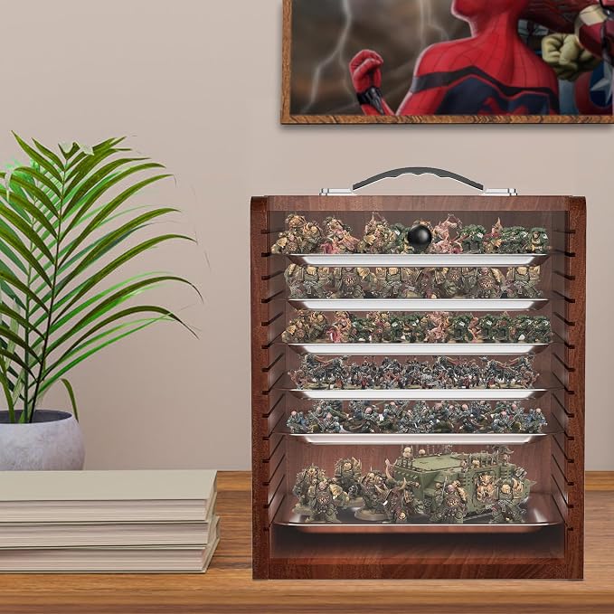 Miniature Storage Case for Collectibles Miniatures, Wooden Display Cases - Image 2