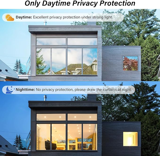 Kromapolis One Way Window Privacy Film Reflective Mirror Home Window Tint - Image 4