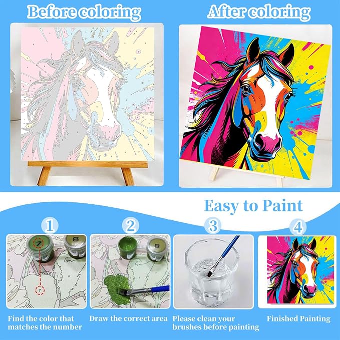 4 Pack Paint by Numbers Kit for Kids - Image 4
