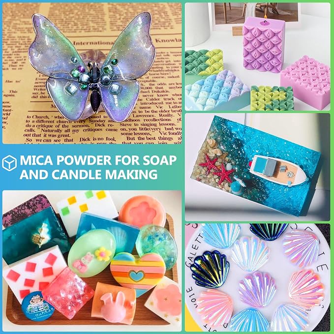 Mica Powder, 200g/7.30oz Large Jar, Soft Magic Violet Mica Powder Pigment - Image 7