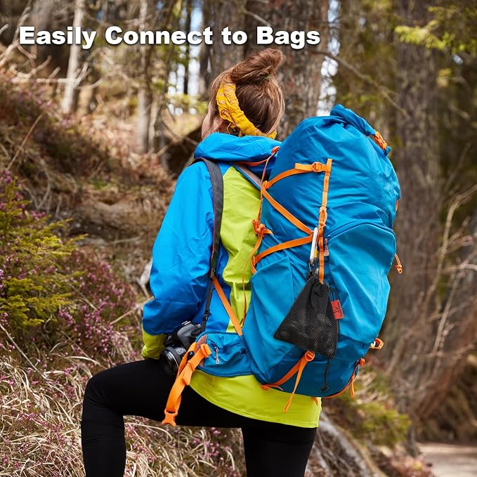 Mesh Foraging Bags with Clip, 4 Pack Drawstring & Toggle Closure Foraging Pouch - Image 7