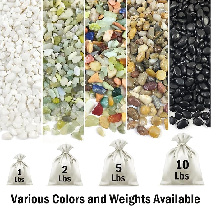 FANTIAN 2 Pounds White Pebbles for Indoor Plants, 3/8 Inch Polished White Rocks - Image 8