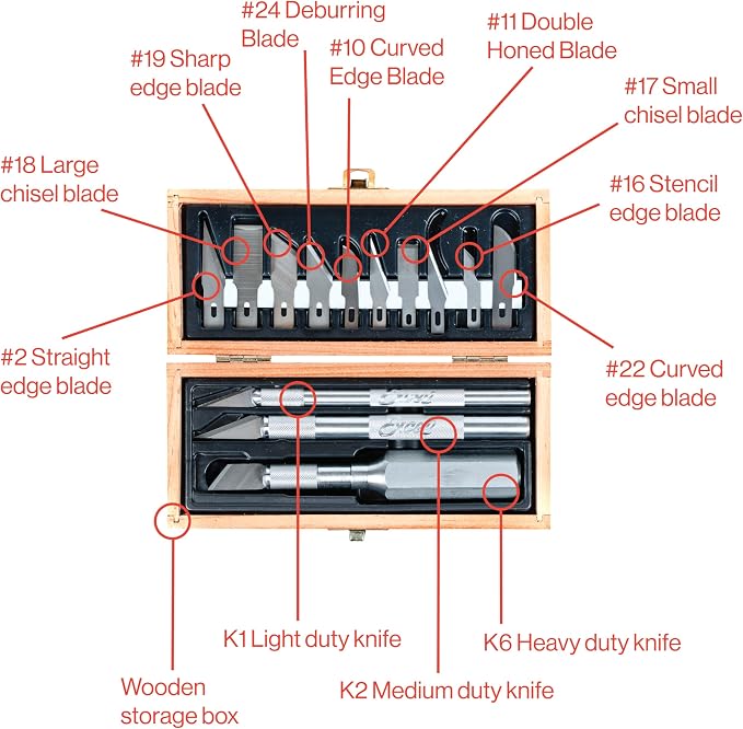 Excel Blades Craftsmen Set, 13-Piece Precision Craft Knife Set - Image 2