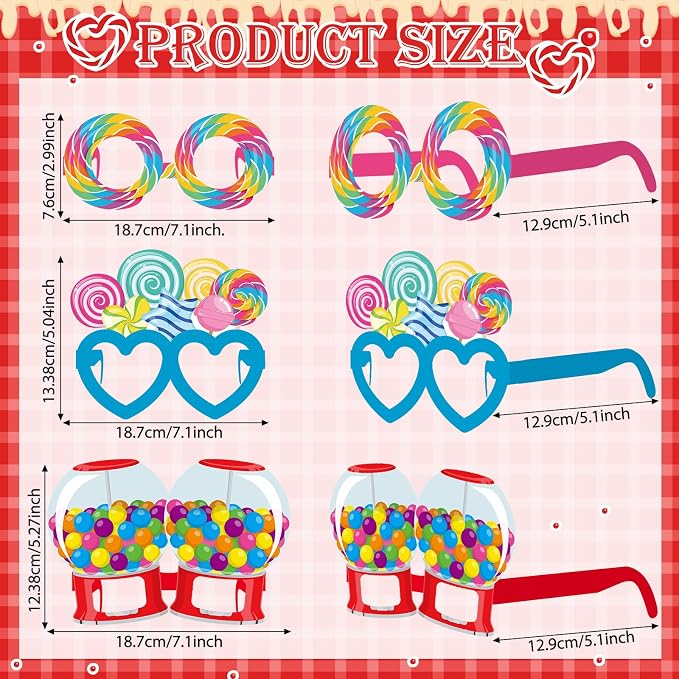 Pajean 48 Pcs Candy Party Decorations Candy Photo Booth Prop Christmas - Image 2