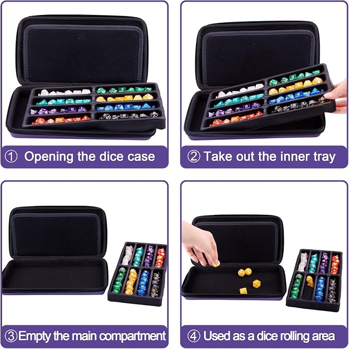SIQUK Dice Case DND Dice Box Dice Storage Case Dice Organizer Holder - Image 5