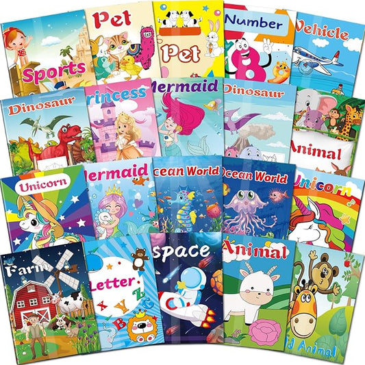 Kalysky 20Pack Coloring Books for Kids Ages 4-8, Mini Coloring Books for Kids by Kalysky