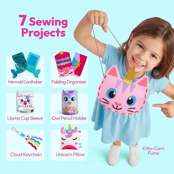 Klever Kits 7 Sewing Projects- My First Kids Sewing Kit- Easy DIY Arts and - Image 2