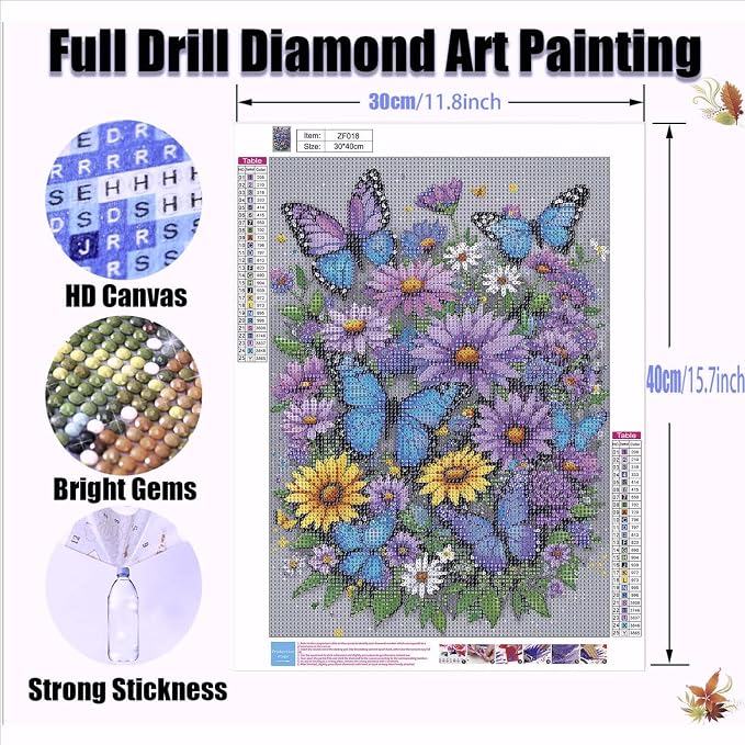 Butterfly Flower Diamond Art Painting Kits - Image 3
