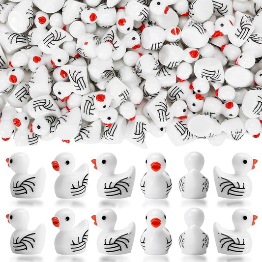 80 Pcs Mini Resin Volleyball Ducks, Small Figurines Bulk Tiny Sports Duck by Unknown