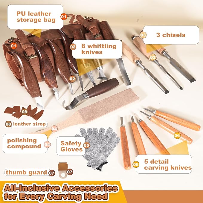 Premium Professional Wood Carving Kit - Image 6