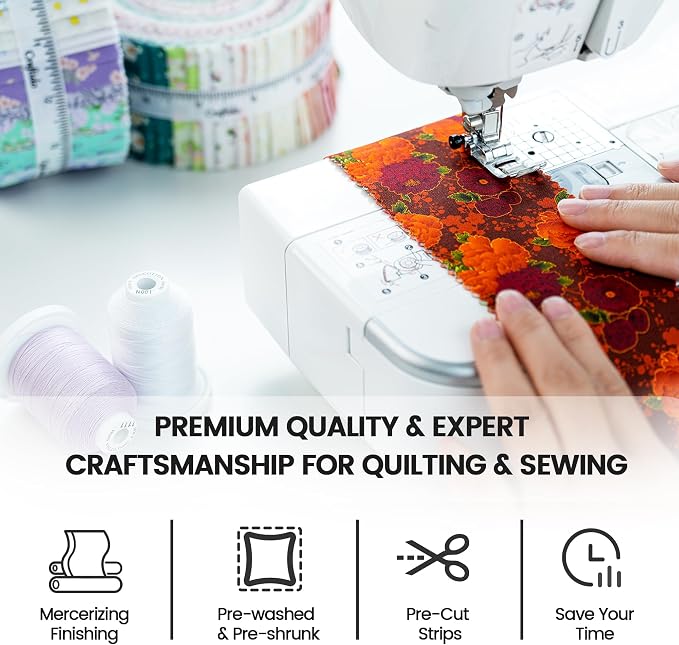 Craftido-20 Options-100% Cotton Jelly Roll Fabric Precut Strips - Image 7