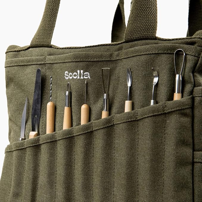 Soolla Studio Bag: Art Supply Storage Organizer & Pottery Tool Bag, Washable - Image 5