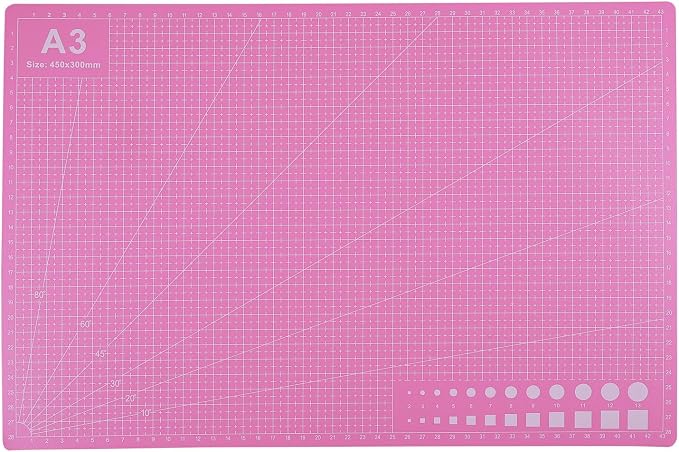 Cutting Mat A3 Pink, Self Healing Cutting Mat 12x18 Inch, 5-Ply Rotary Cutting by Asabocai
