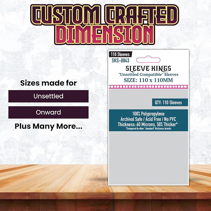 Sleeve Kings Unsettled Compatible Card Sleeves – 110 Pack, 110 x 110 mm - Image 3