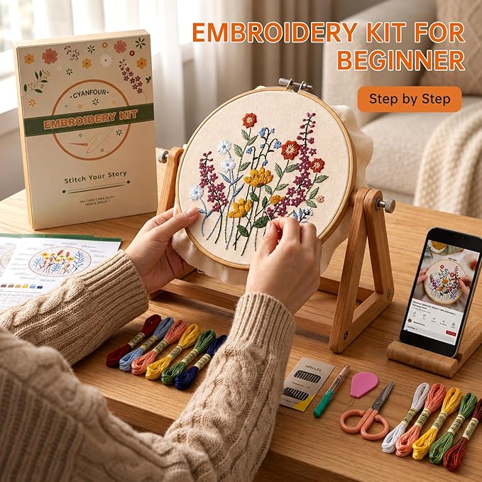 CYANFOUR 5 Pack Beginner Embroidery Kit - Image 3