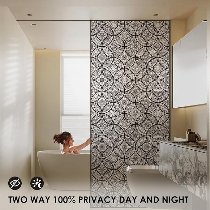 DKTIE Boho Stained Glass Look Window Privacy Film - Image 2