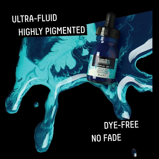 Liquitex Professional Acrylic Ink, 1-oz Jar, Phthalocyanine Green Blue Shade - Image 3