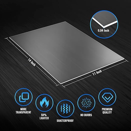6 Pack of Acrylic Sheets 11x14-0.043" Thick Clear Extruded Plexiglass Sheets - Image 3