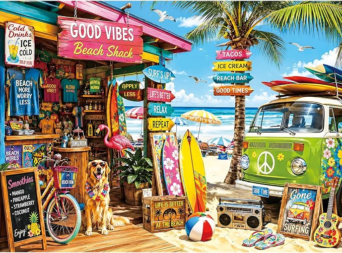 500 Piece Jigsaw Puzzle for Adults – Tropical Beach Shack Scene by Unknown