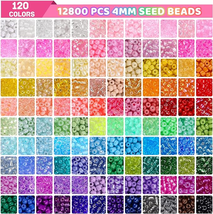 Funtopia 13000pcs 4mm Seed Beads - Image 6