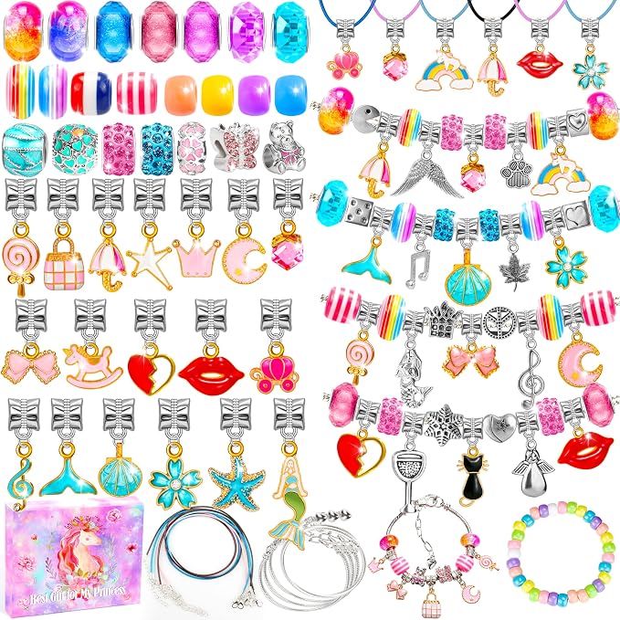 AMAZING TIME 130 Pcs Charm Bracelet Making Kit, Jewelry Toy by AMAZING+TIME